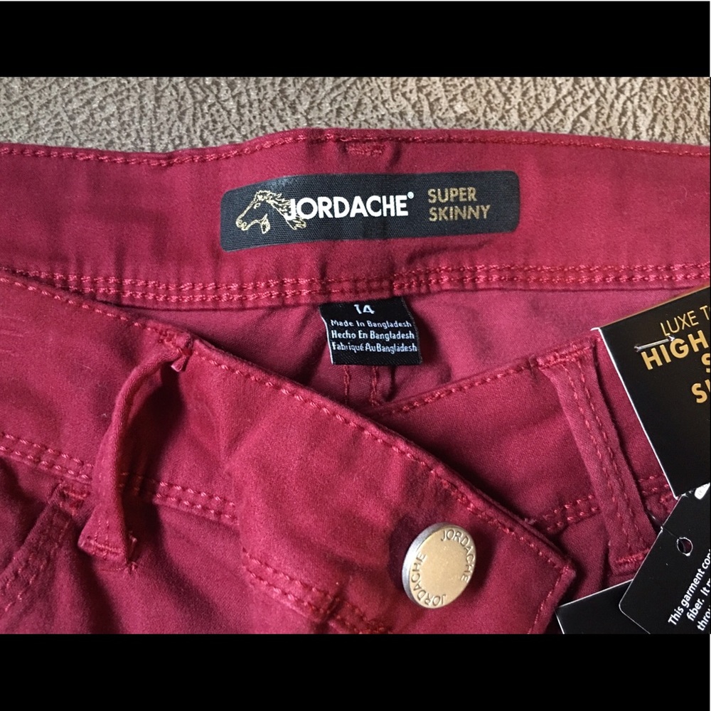 Burgundy Jordache High Rise Skinny Jean